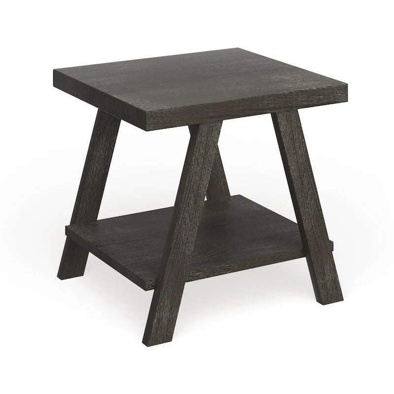 Table d'appoint contemporaine avec étagère en bois répliqué