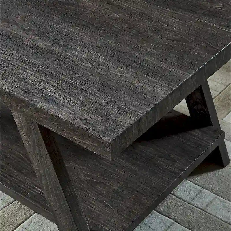 Table d'appoint contemporaine avec étagère en bois répliqué