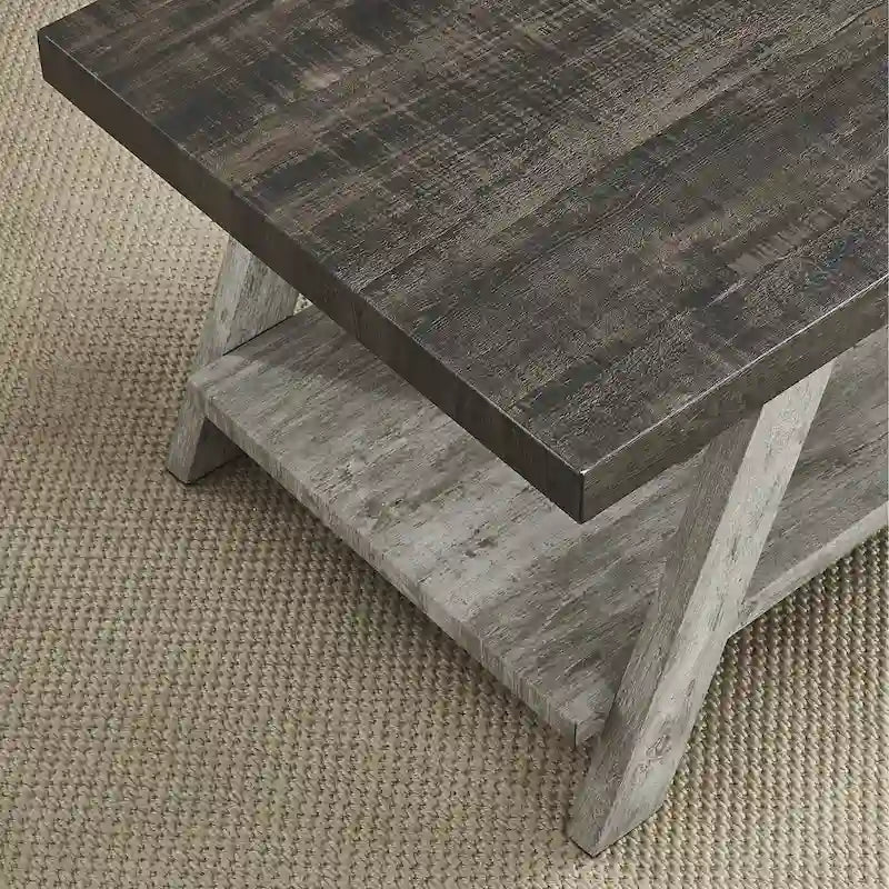 Table d'appoint contemporaine avec étagère en bois répliqué