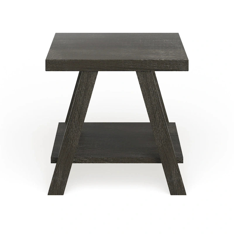Table d'appoint contemporaine avec étagère en bois répliqué