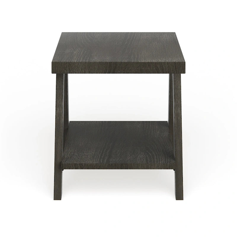 Table d'appoint contemporaine avec étagère en bois répliqué