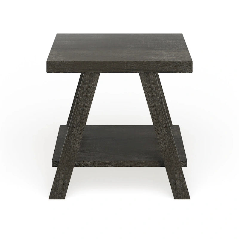 Table d'appoint contemporaine avec étagère en bois répliqué