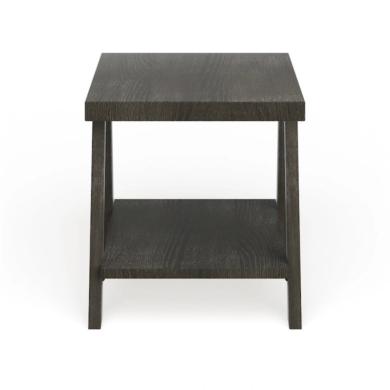 Table d'appoint contemporaine avec étagère en bois répliqué