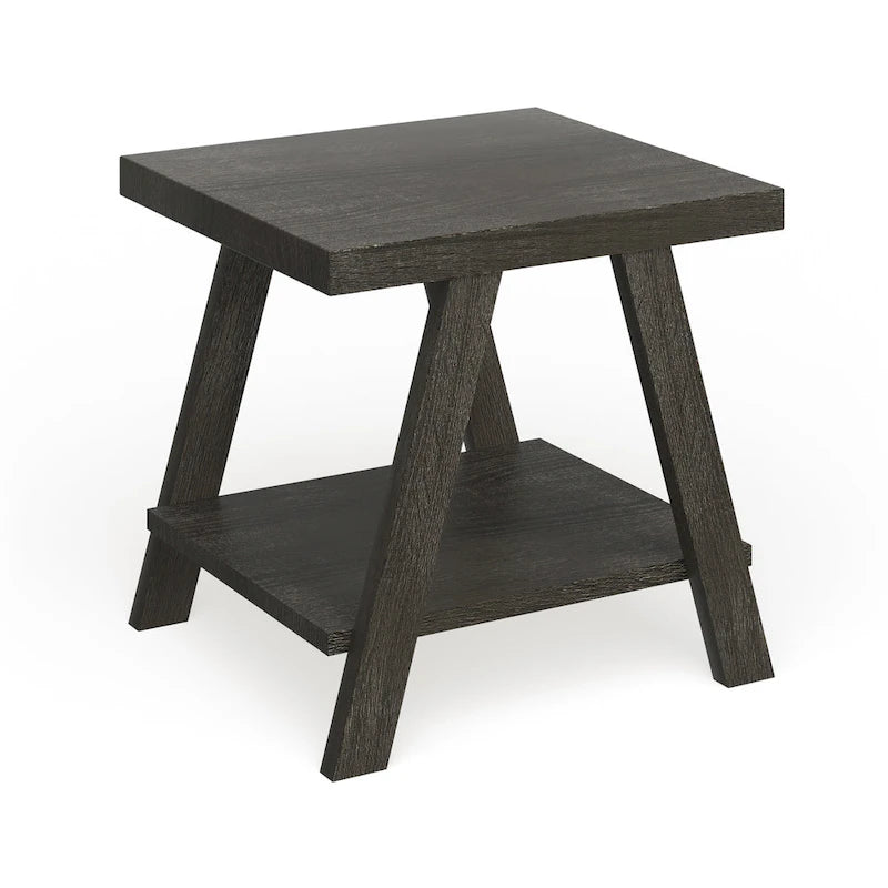 Table d'appoint contemporaine avec étagère en bois répliqué