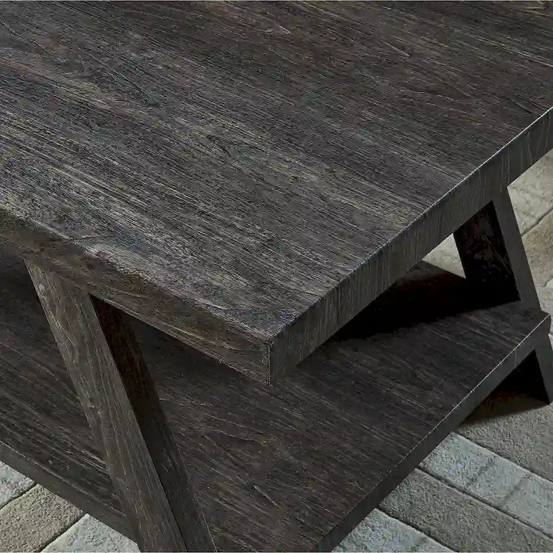 Table d'appoint contemporaine avec étagère en bois répliqué