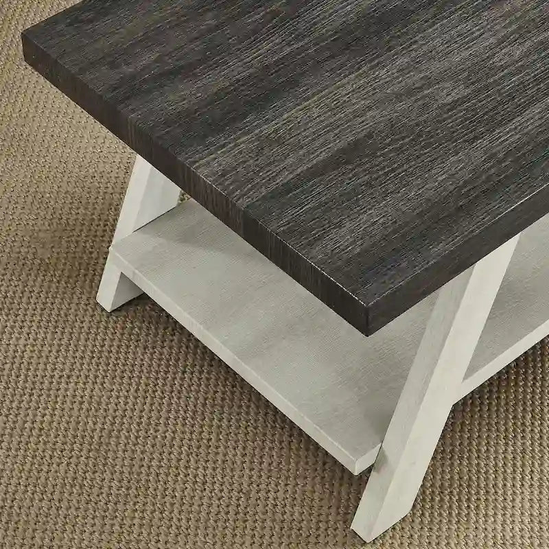 Table d'appoint contemporaine avec étagère en bois répliqué