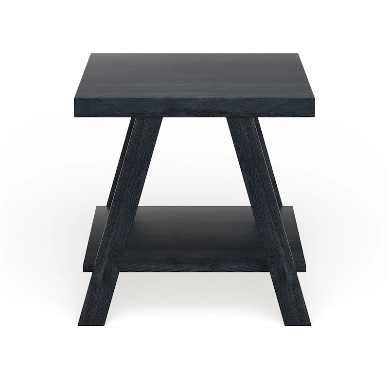 Table d'appoint contemporaine avec étagère en bois répliqué
