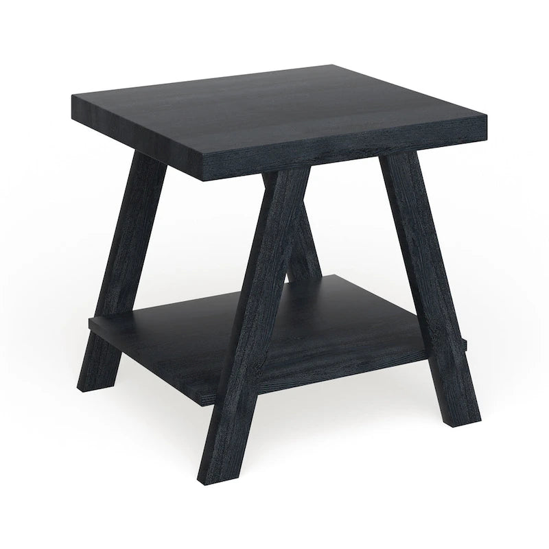 Table d'appoint contemporaine avec étagère en bois répliqué