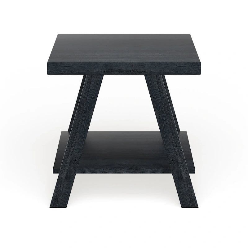 Table d'appoint contemporaine avec étagère en bois répliqué