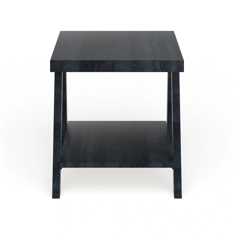 Table d'appoint contemporaine avec étagère en bois répliqué