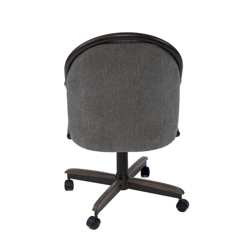 Chaise pivotante et inclinable à roulettes avec coussin pour salle à manger décontractée