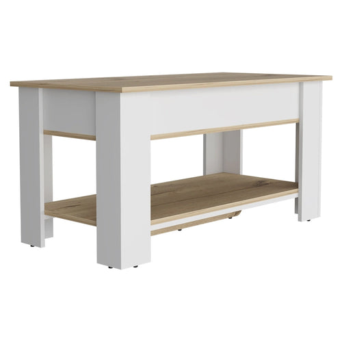 Table de rangement de 40 pouces de large avec 1 tablette extensible, 4 pieds et tablette inférieure