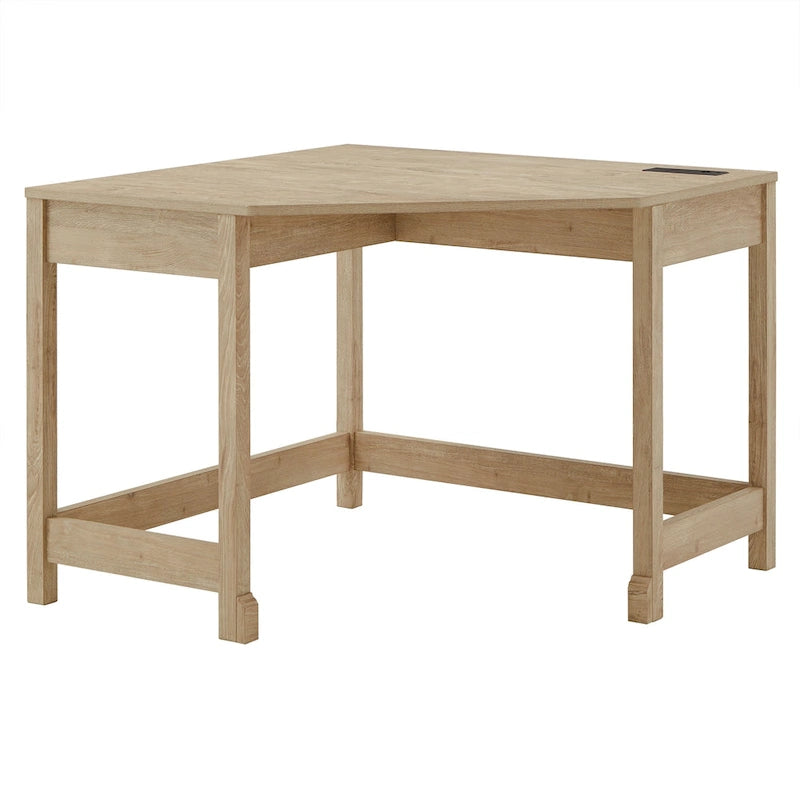 Bureau d'angle de 101,6 cm avec chargeurs USB et classeur à 3 tiroirs
