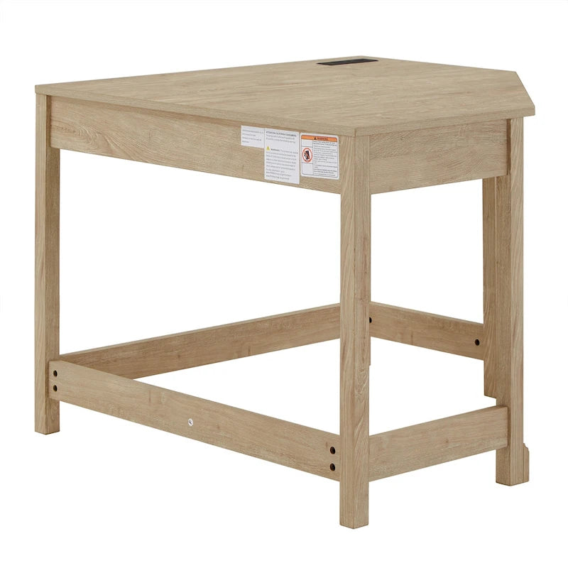 Bureau d'angle de 101,6 cm avec chargeurs USB et classeur à 3 tiroirs