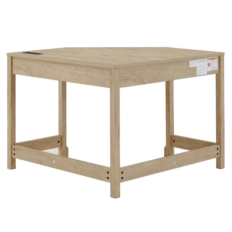 Bureau d'angle de 101,6 cm avec chargeurs USB et classeur à 3 tiroirs