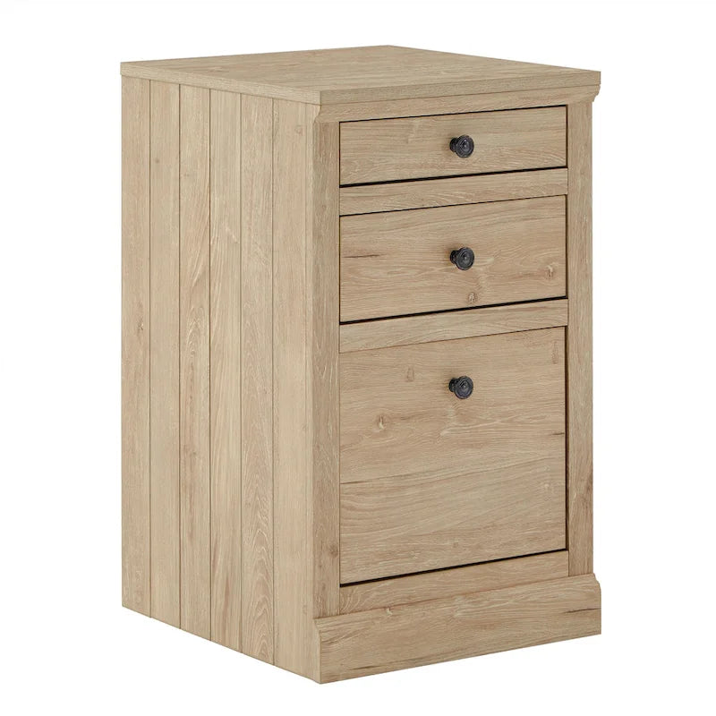 Bureau d'angle de 101,6 cm avec chargeurs USB et classeur à 3 tiroirs