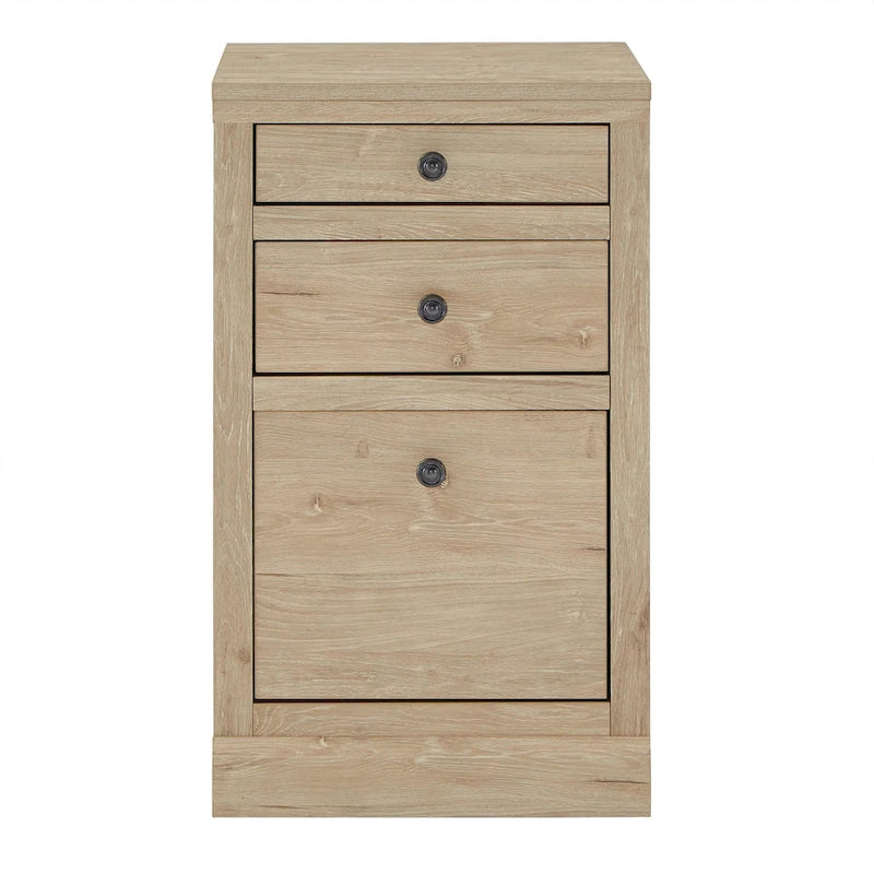Bureau d'angle de 101,6 cm avec chargeurs USB et classeur à 3 tiroirs