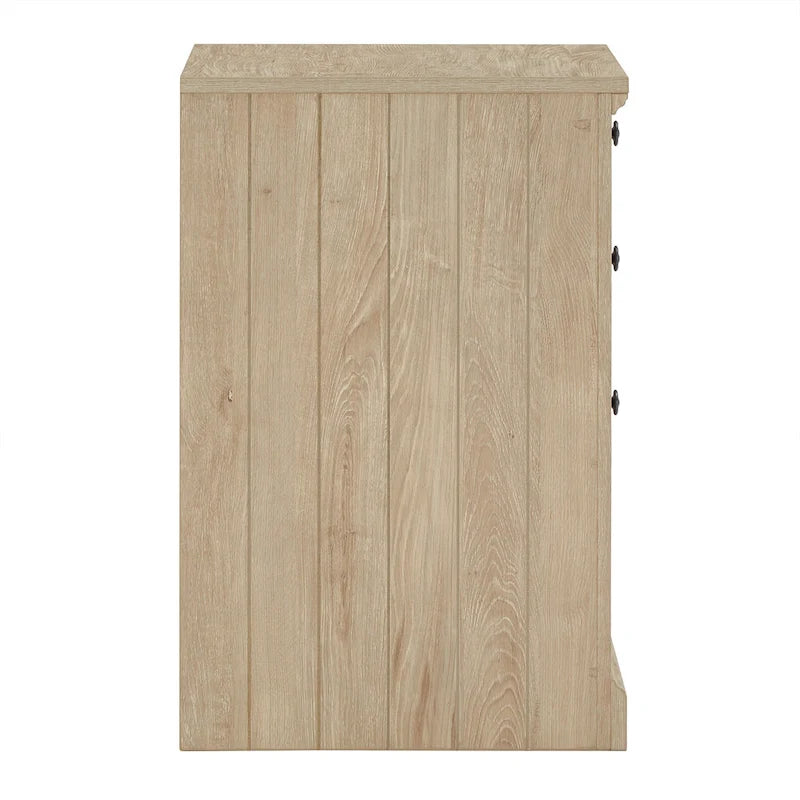 Bureau d'angle de 101,6 cm avec chargeurs USB et classeur à 3 tiroirs
