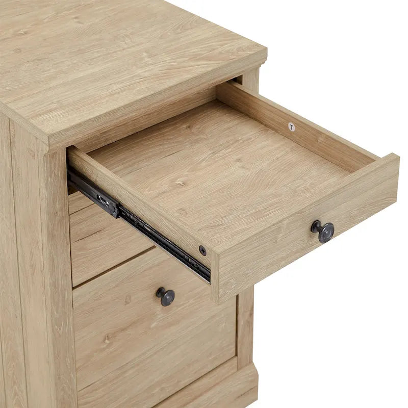 Bureau d'angle de 101,6 cm avec chargeurs USB et classeur à 3 tiroirs