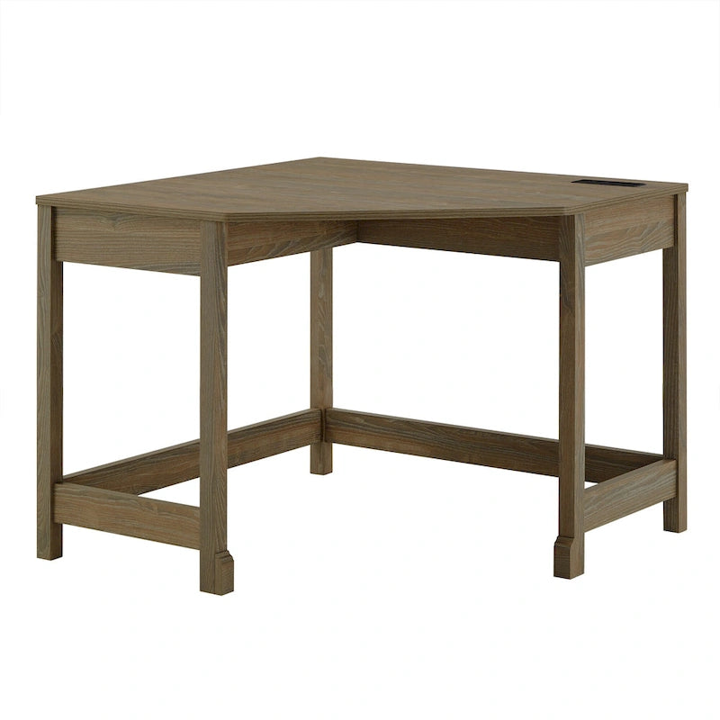 Bureau d'angle de 101,6 cm avec chargeurs USB et classeur à 3 tiroirs
