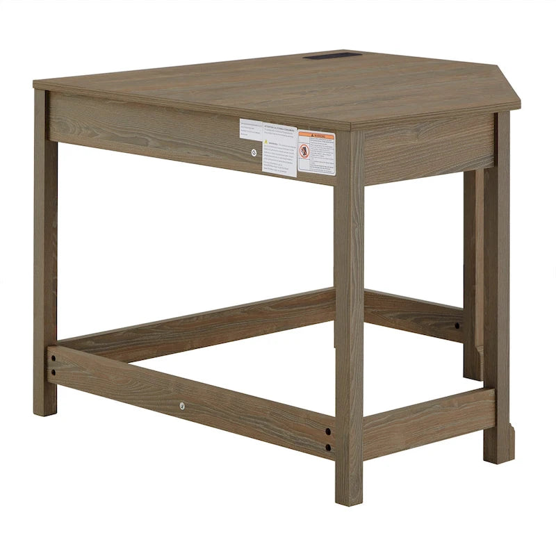 Bureau d'angle de 101,6 cm avec chargeurs USB et classeur à 3 tiroirs