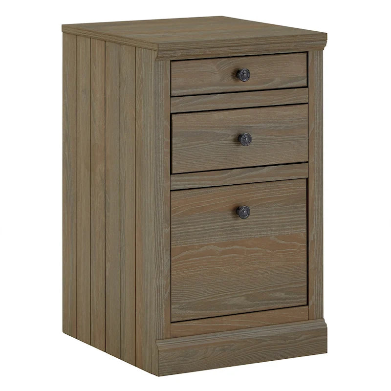 Bureau d'angle de 101,6 cm avec chargeurs USB et classeur à 3 tiroirs