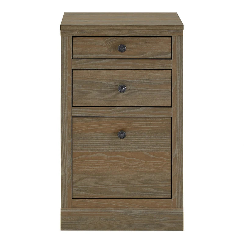Bureau d'angle de 101,6 cm avec chargeurs USB et classeur à 3 tiroirs