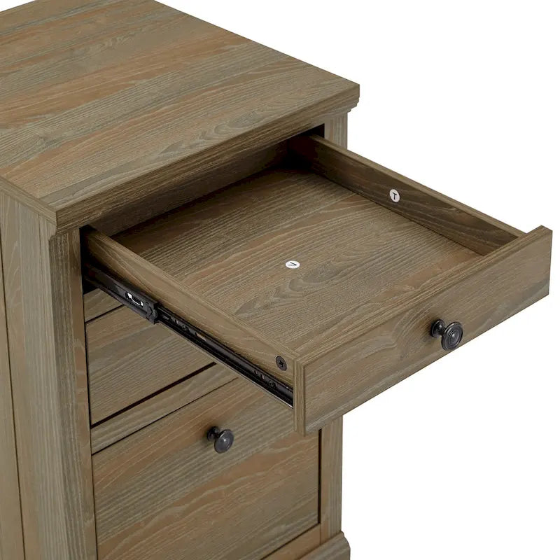 Bureau d'angle de 101,6 cm avec chargeurs USB et classeur à 3 tiroirs