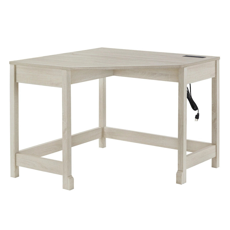 Bureau d'angle de 101,6 cm avec chargeurs USB et classeur à 3 tiroirs