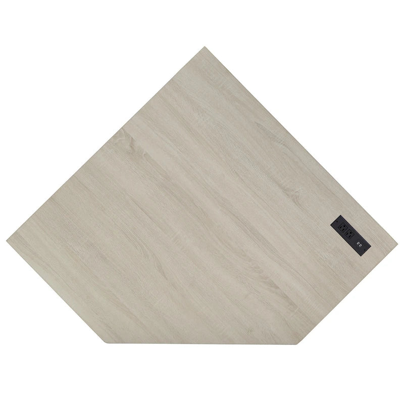Bureau d'angle de 101,6 cm avec chargeurs USB et classeur à 3 tiroirs
