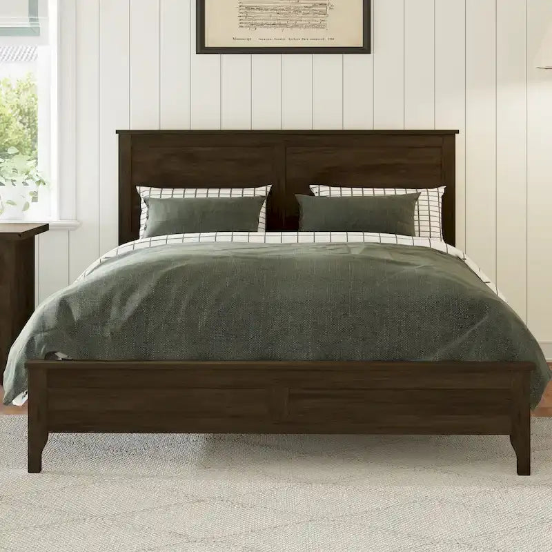 Lit plate-forme moderne en bois massif