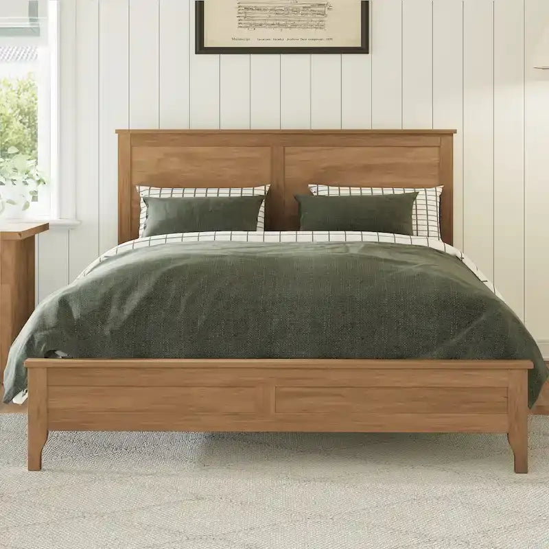 Lit plate-forme moderne en bois massif