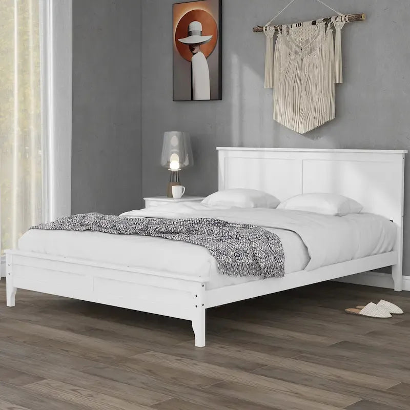 Lit plate-forme moderne en bois massif