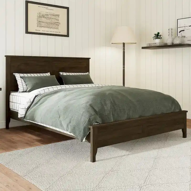 Lit plate-forme moderne en bois massif