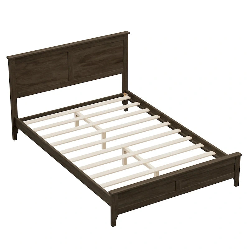 Lit plate-forme moderne en bois massif
