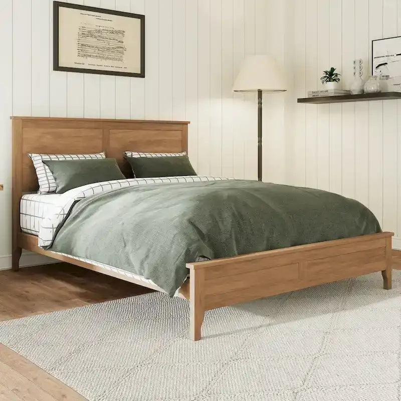 Lit plate-forme moderne en bois massif