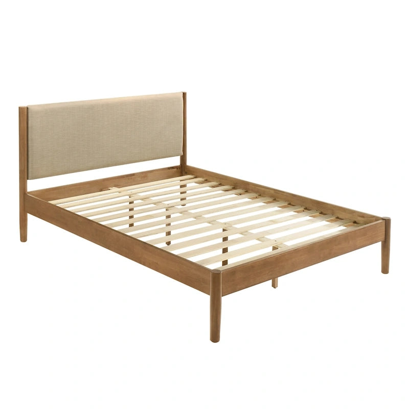 Lit plateforme, noyer clair, Queen