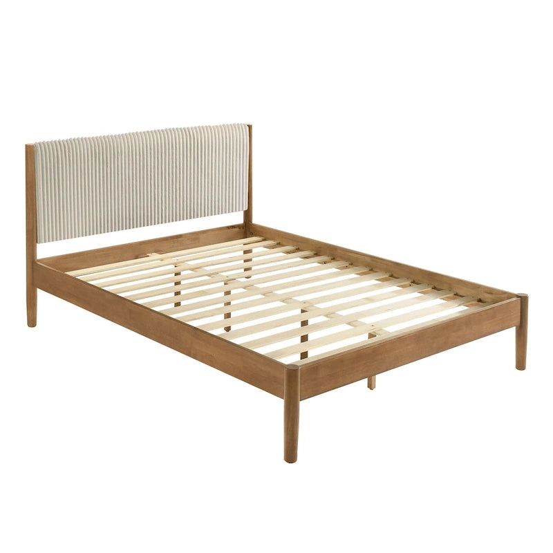 Lit plateforme, noyer clair, Queen