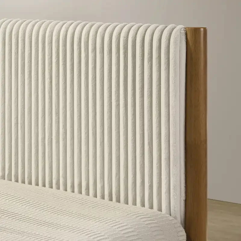 Lit plateforme, noyer clair, Queen