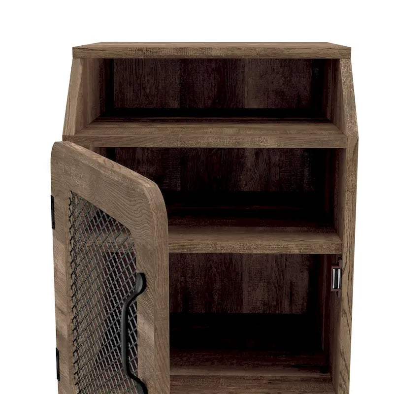 Table d'appoint à 3 étagères en chêne rustique de 40 cm