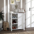 Meuble de Rangement Chêne Blanc Style Ferme avec 3 Étagères Ouvertes