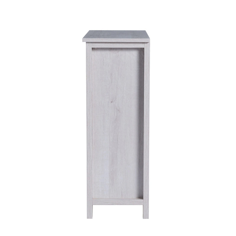 Meuble de Rangement Chêne Blanc Style Ferme avec 3 Étagères Ouvertes