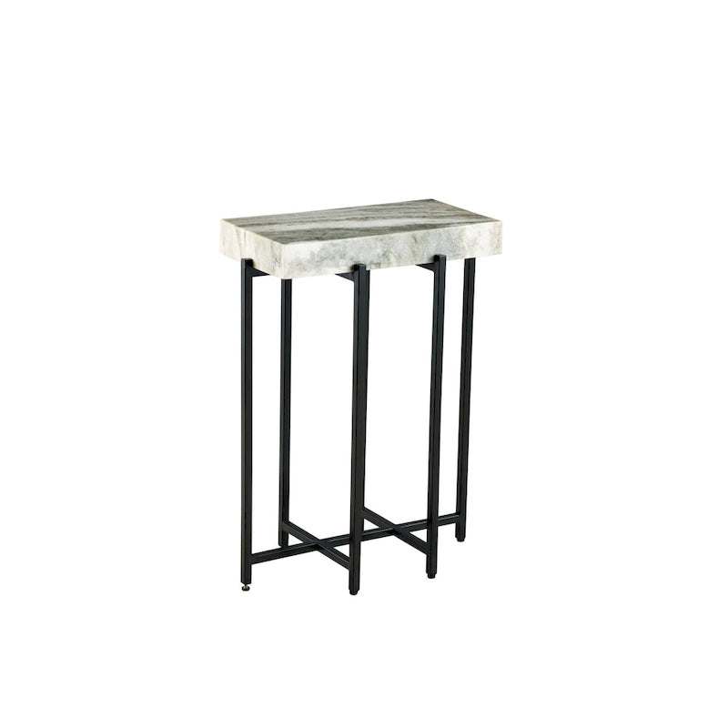 Table d'appoint moderne de 61 cm de haut avec plateau en véritable marbre