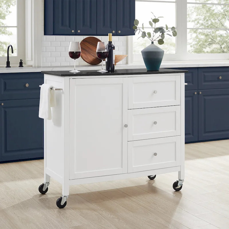  Soren Granite Top Kitchen Island/Cart - 18.13d x 42.13w x 37.5h