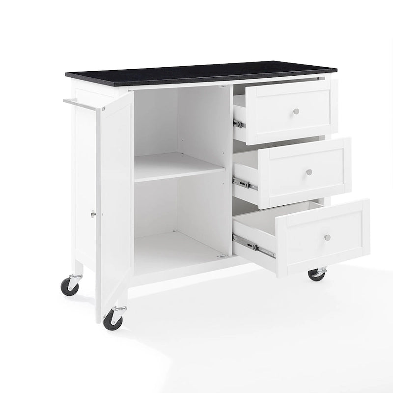 Îlot/Chariot de cuisine avec plateau en granit - 18,13p x 42,13L x 37,5H