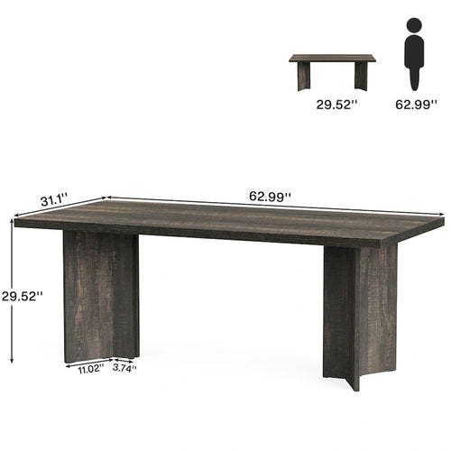 Bureau de direction moderne de 63 pouces Grand bureau d'ordinateur Table d'écriture