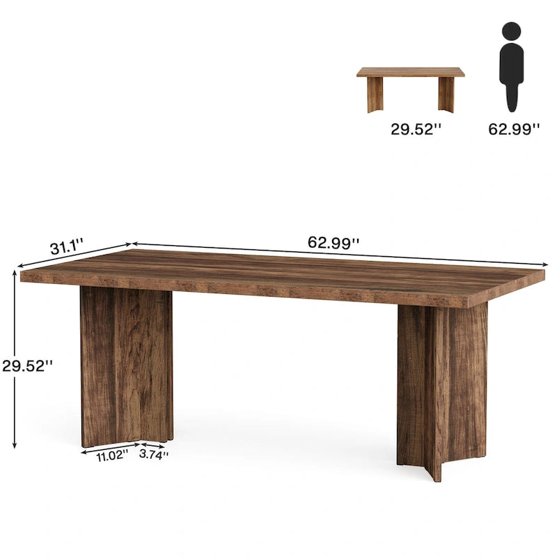 Bureau de direction moderne de 63 pouces Grand bureau d'ordinateur Table d'écriture