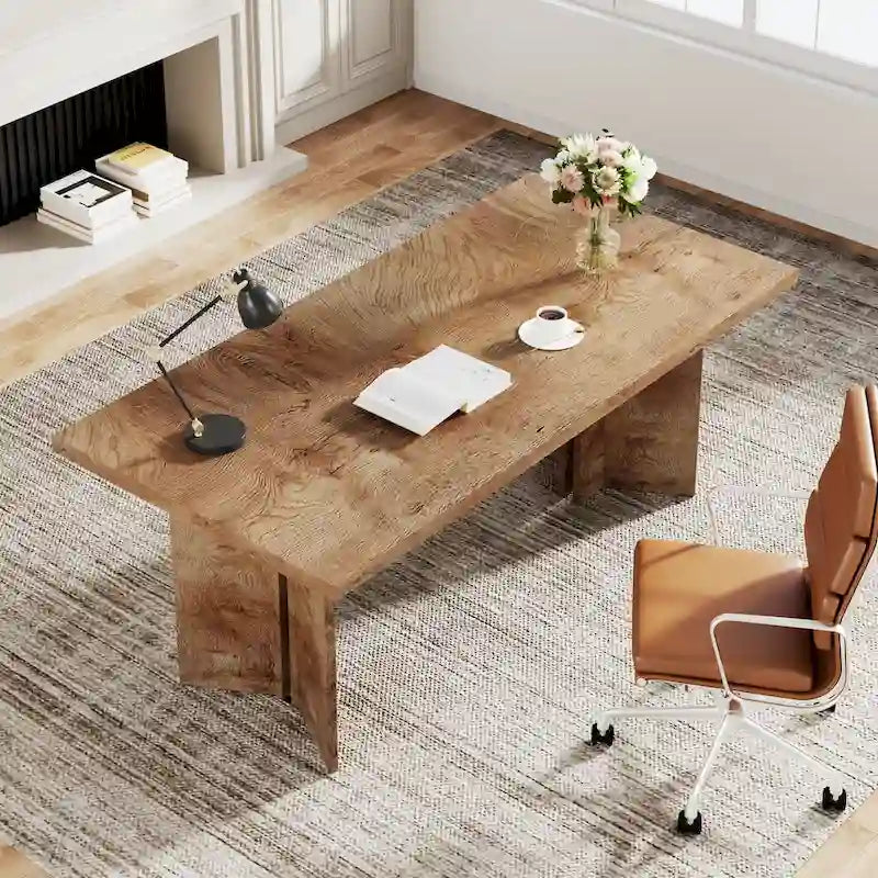 Bureau de direction moderne de 63 pouces Grand bureau d'ordinateur Table d'écriture