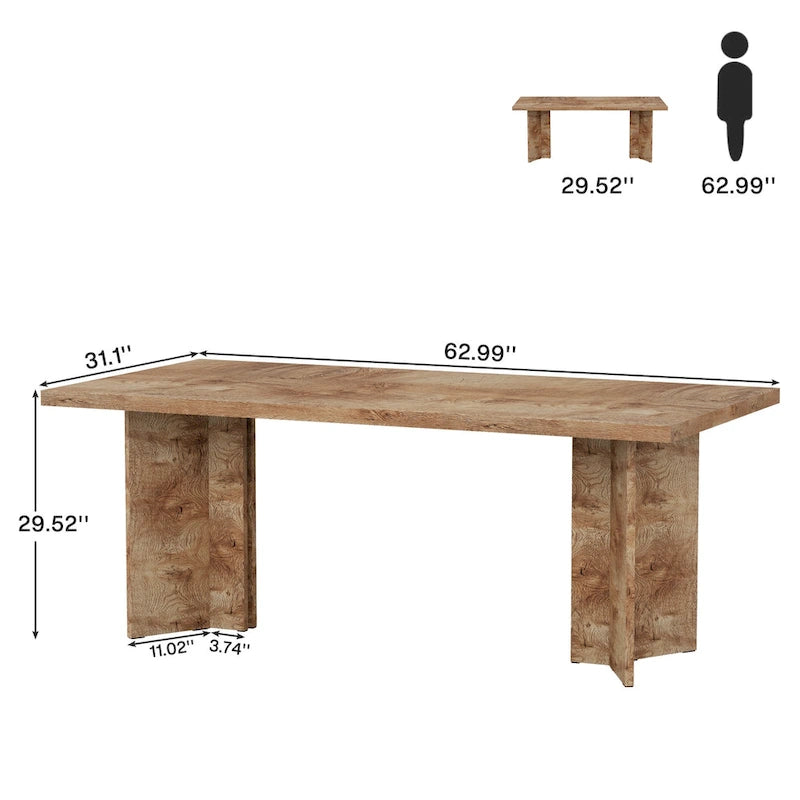 Bureau de direction moderne de 63 pouces Grand bureau d'ordinateur Table d'écriture