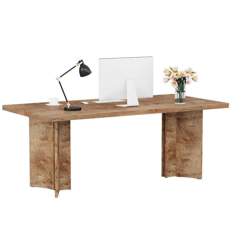 Bureau de direction moderne de 63 pouces Grand bureau d'ordinateur Table d'écriture
